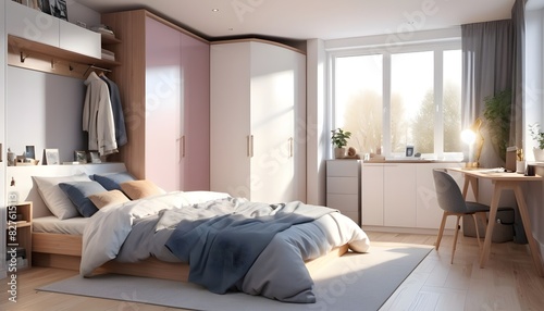 Scandinavian bedroom interior design bedroom © Eyeam