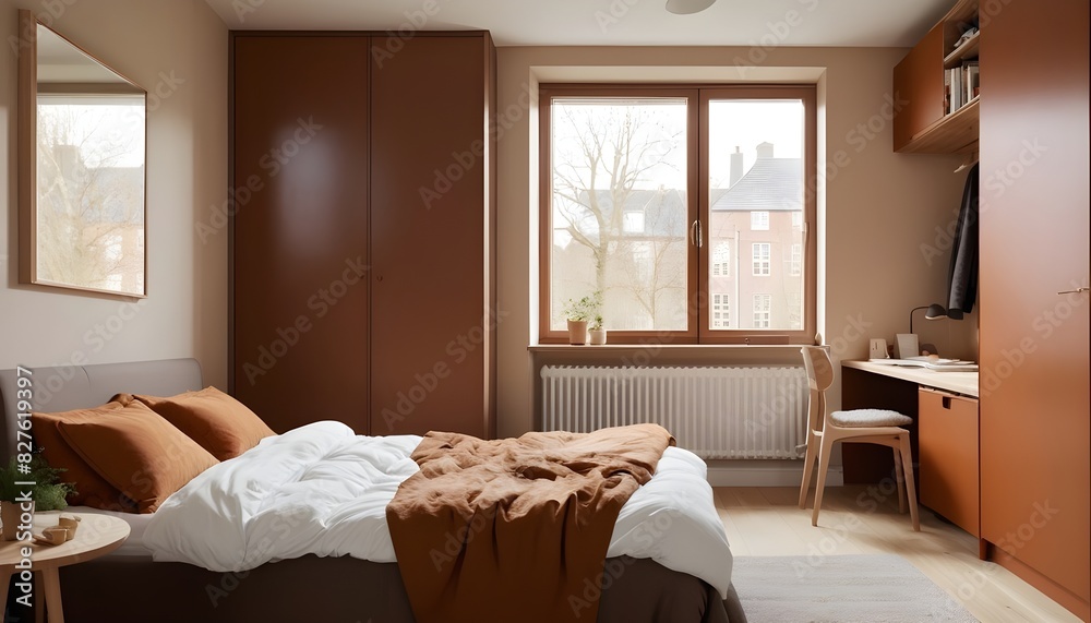 Fototapeta premium Scandinavian bedroom interior design bedroom