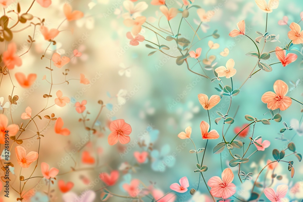 Spring background flowers and hearts. Design of albums, notebooks, banners, postcards, posters Spring background flowers and hearts. Design of albums, notebooks, banners, postcards, posters
