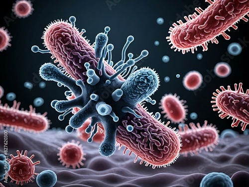 Germs and Bacteria Fusing Together photo