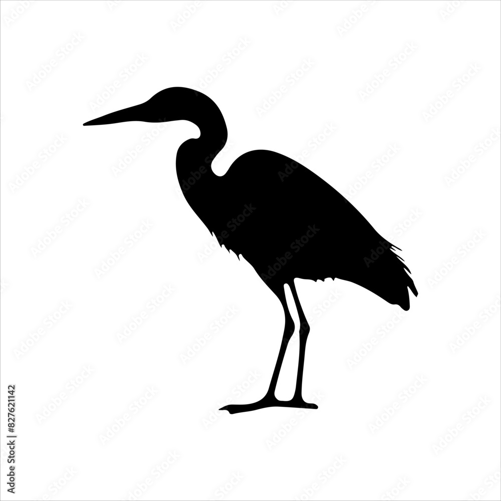 Fototapeta premium Small egret silhouette isolated on white background. Egret icon vector illustration design.