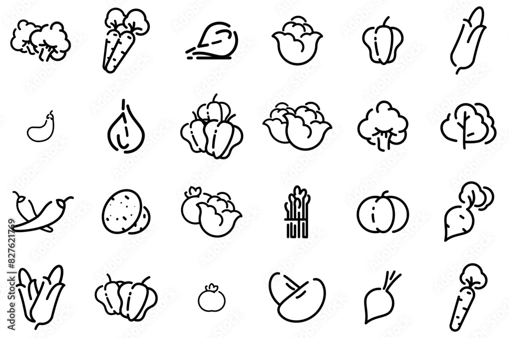 Set Of Linear Vegetable Isolated Silhouette Solid Icons With Food,Cabbage,Vegetable,Pepper Vector Illustration Linear Pictogram Pack Set Of Linear Vegetable Isolated Silhouette Solid Icons With Food,Cabbage,Vegetable,Pepper Vector Illustration Linear Pictogram Pack
