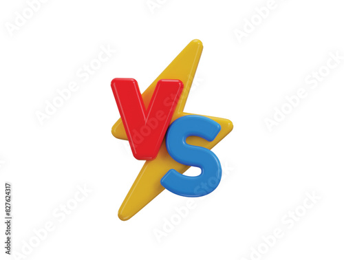 Versus battle vs icon 3d rendering vector illustration