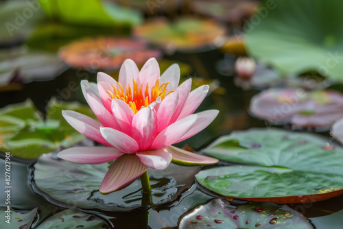 water lily in the pond  generative ai
