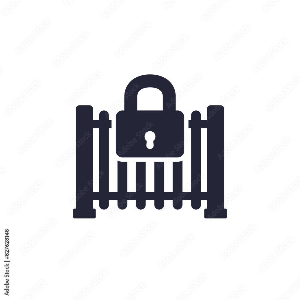automatic gate icon with a lock automatic gate icon with a lock
