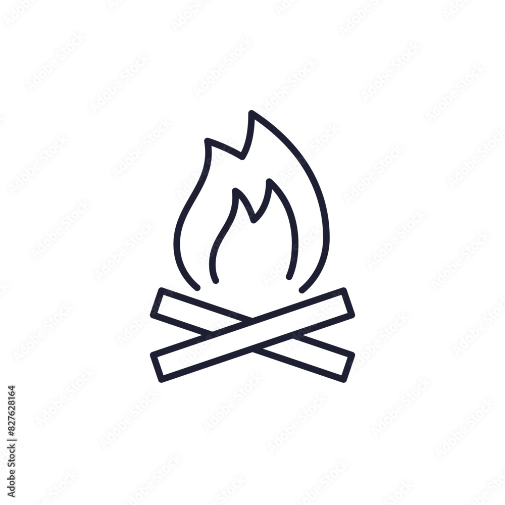 campfire icon, bonfire line vector campfire icon, bonfire line vector