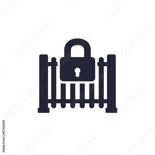 automatic gate icon with a lock