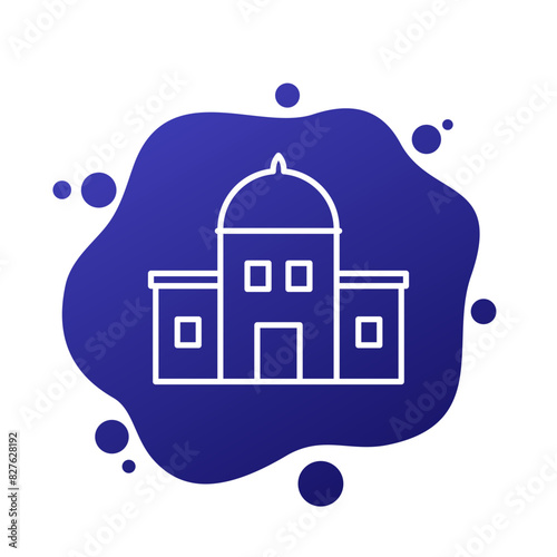 City hall icon in line style, vector