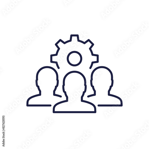 collective work and collaboration line icon on white