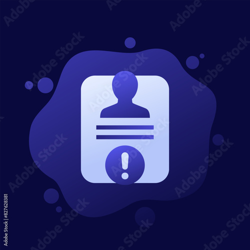 KYC verification failed icon, vector design