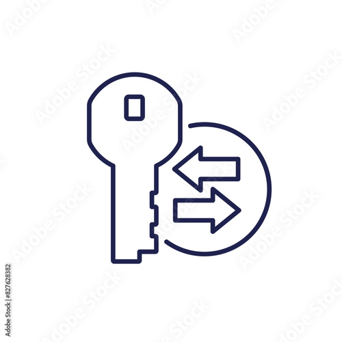 key exchange icon, line vector pictogram
