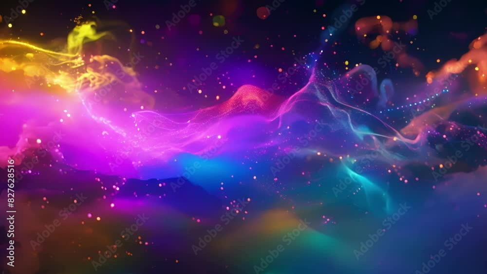 A cosmic dance of vibrant colors and lines capturing the elusive and everchanging nature of quantum foam. A cosmic dance of vibrant colors and lines capturing the elusive and everchanging nature of quantum foam.