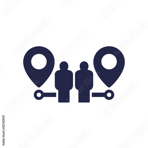 relocation, relocate employee icon on white