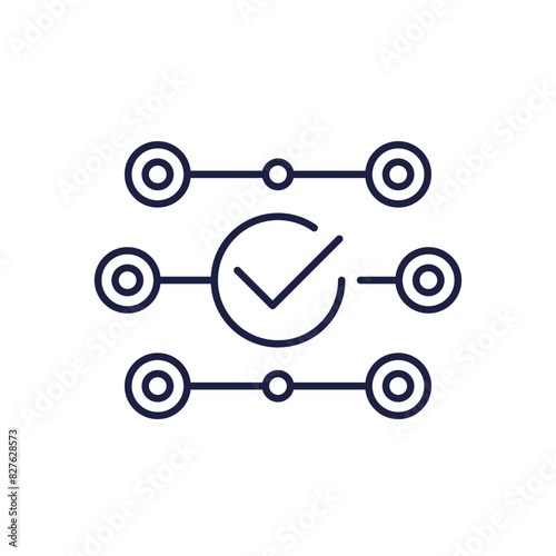 streamline process icon, parallel operations line vector