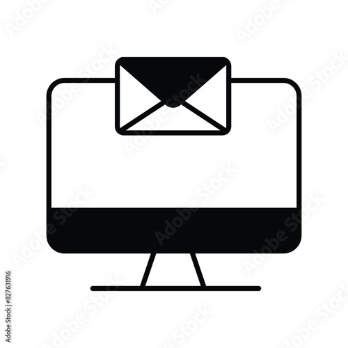 receive mail icon with white background vector stock illustration