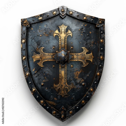 Black and Gold Shield With Cross