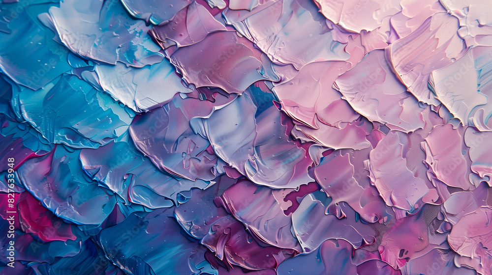 Abstract pastel texture with blue and pink paint strokes