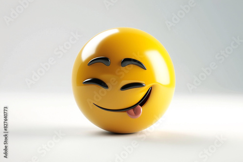 A 3D luxury yellow face emoji with a winking eye and a playful smile, isolated on a white background. The emoji conveys a sense of flirtation and lightheartedness.