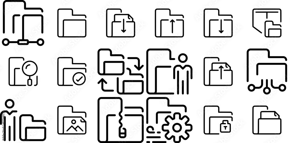 Set Of Folder And Document Vector Symbols Apps, Websites Ui Designs Suitable For Data,Folder,Document,Business,Archive Set Vector Flat Line Icons Set Of Folder And Document Vector Symbols Apps, Websites Ui Designs Suitable For Data,Folder,Document,Business,Archive Set Vector Flat Line Icons