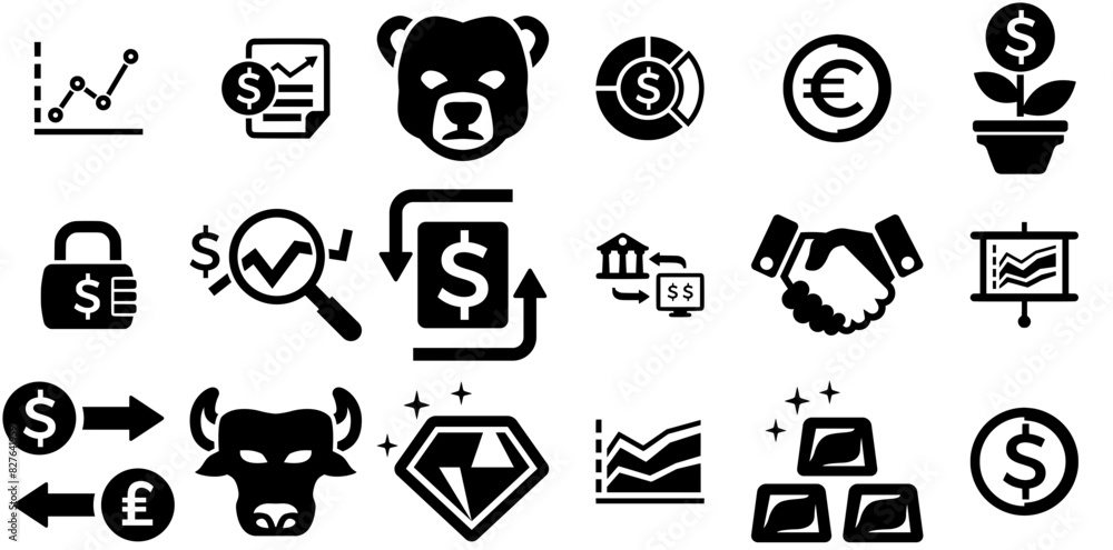 Set Of Linear Finance Set Icons Web Header Banner Design Containing Graph,Chart,Money,Data,Finance Vector Icons Illustration Collection Set Of Linear Finance Set Icons Web Header Banner Design Containing Graph,Chart,Money,Data,Finance Vector Icons Illustration Collection