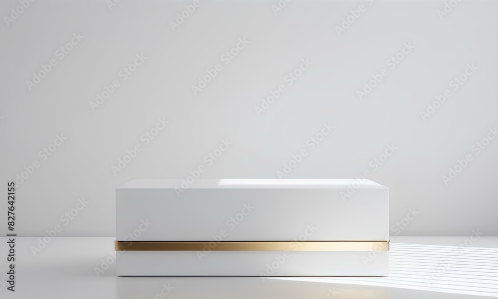 Minimalistic White Podium with Luxurious Gold Line Accents
Minimalistic White Podium with Luxurious Gold Line Accents