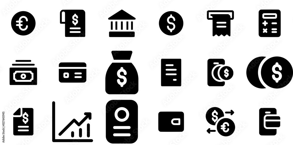 Mega Set Of Vector Currency Solid Isolated Silhouette Solid Icons With Finance,Investment,Currency,Money,Financial Vector Icons Illustration Collection Mega Set Of Vector Currency Solid Isolated Silhouette Solid Icons With Finance,Investment,Currency,Money,Financial Vector Icons Illustration Collection