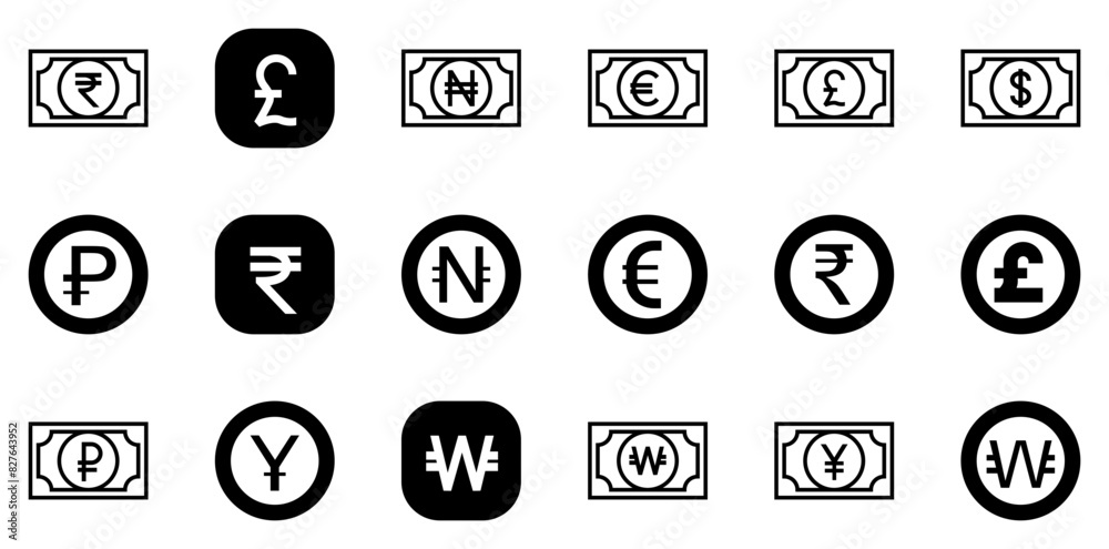 Mega Set Of Vector Currency Icons Vector Symbols Apps, Websites Ui Designs Suitable For Cash,Business,Banking,Currency,Money Pictograms And Infographics Design Elements Vector Illustration Mega Set Of Vector Currency Icons Vector Symbols Apps, Websites Ui Designs Suitable For Cash,Business,Banking,Currency,Money Pictograms And Infographics Design Elements Vector Illustration