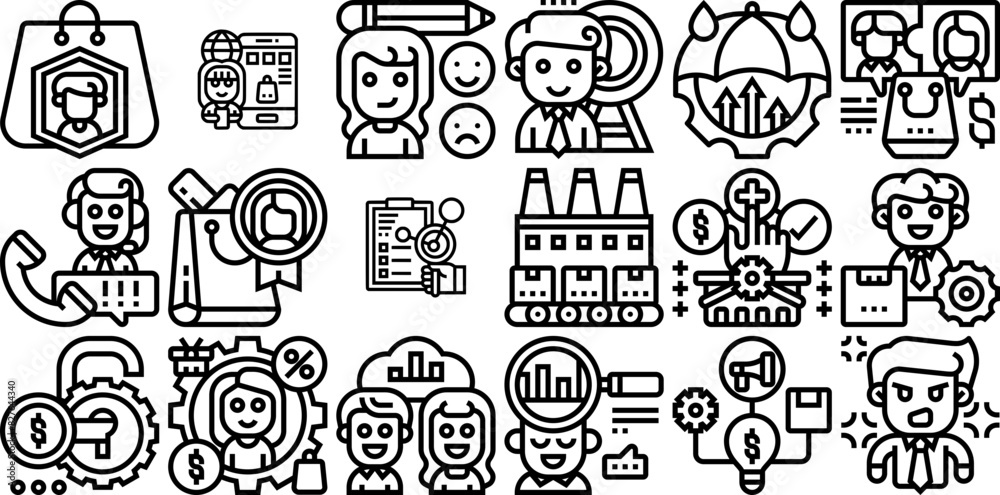 Set Of Consumer Behaviour Line Vector Symbols Apps, Websites Ui Designs Suitable For Risk,Customer,Shopping,Marketing,Market Vector Icon Set Linear Pictogram Pack Set Of Consumer Behaviour Line Vector Symbols Apps, Websites Ui Designs Suitable For Risk,Customer,Shopping,Marketing,Market Vector Icon Set Linear Pictogram Pack