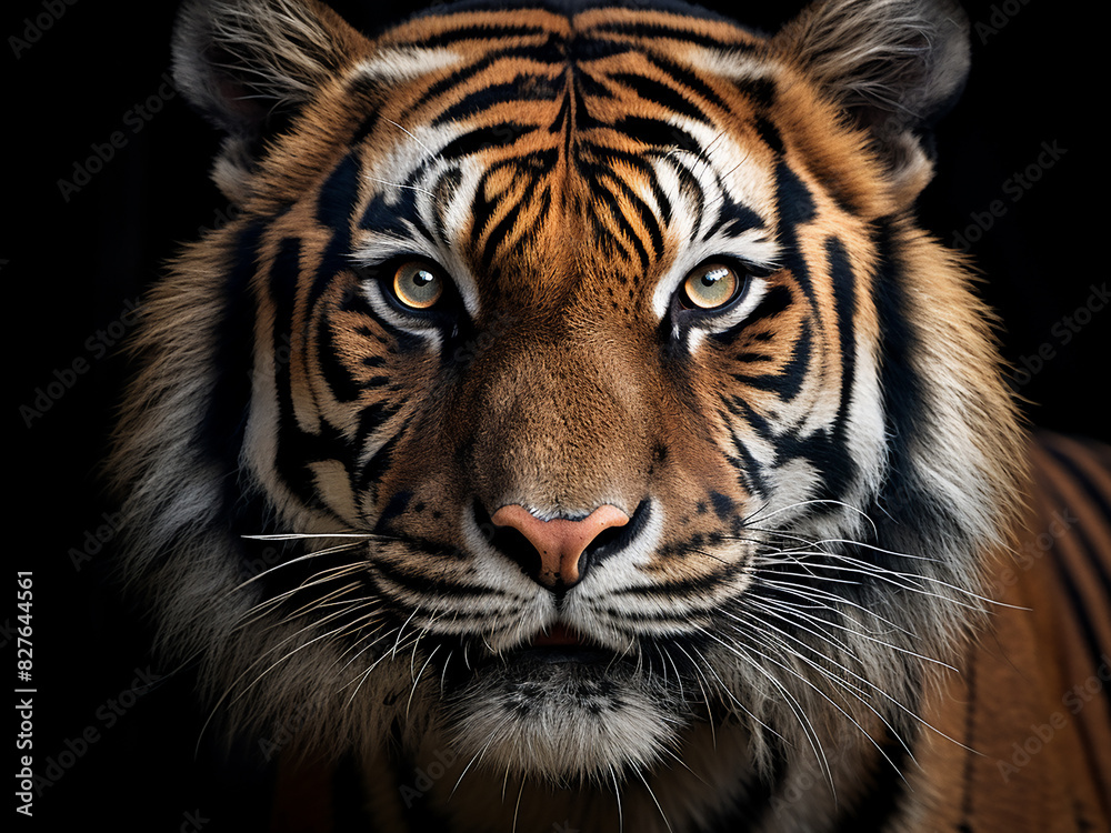 Striking tiger portrait highlights its majestic allure