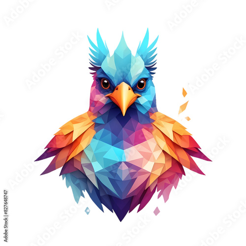 Abstract face of a bird, 8k, T-shirt design, Birthday card design, Transparent background, PNG	