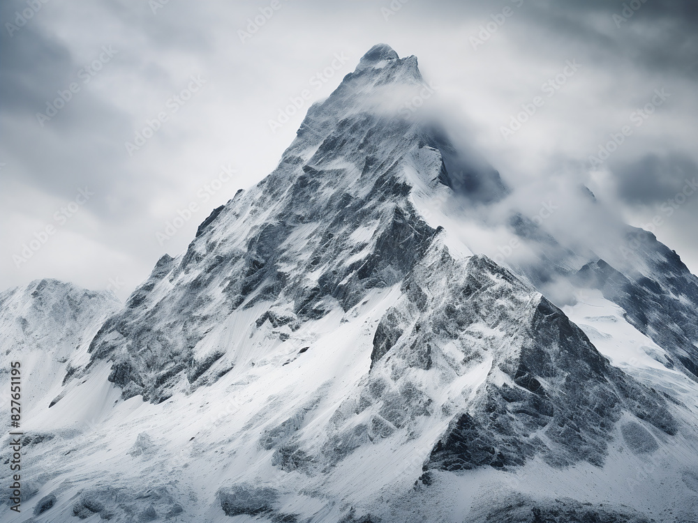 Obraz premium A breathtaking icy mountain scene, ideal for exquisite wall decor, boasts unparalleled resolution