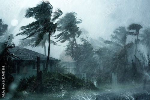 hurricane in the tropics	 photo