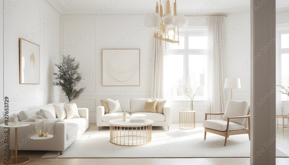 Fototapeta premium Scandinavian bedroom interior design bedroom