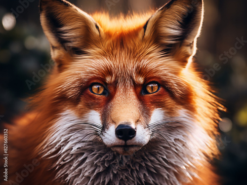A striking close-up captures the intense gaze of a fox © Llama-World-studio