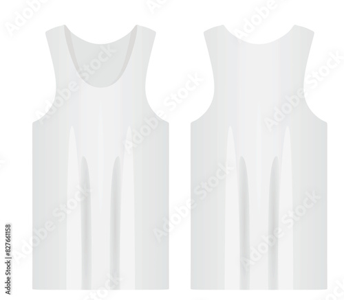 White sleeveless t shirt and panties. vector illustration