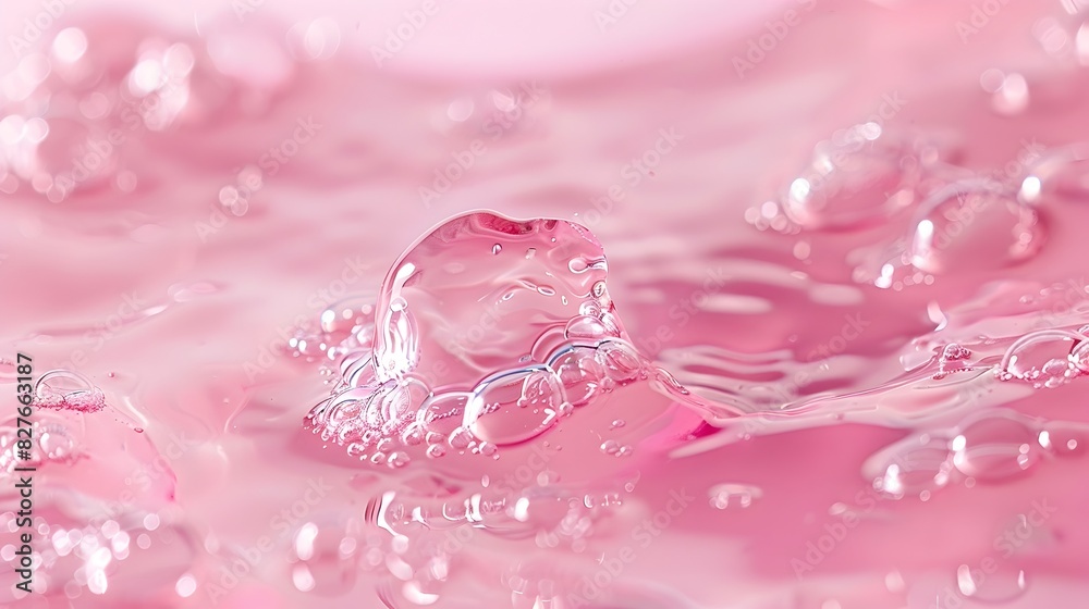 Delicate Droplets of Radiant,Sparkling Water on a Vibrant Pink Surface Delicate Droplets of Radiant,Sparkling Water on a Vibrant Pink Surface