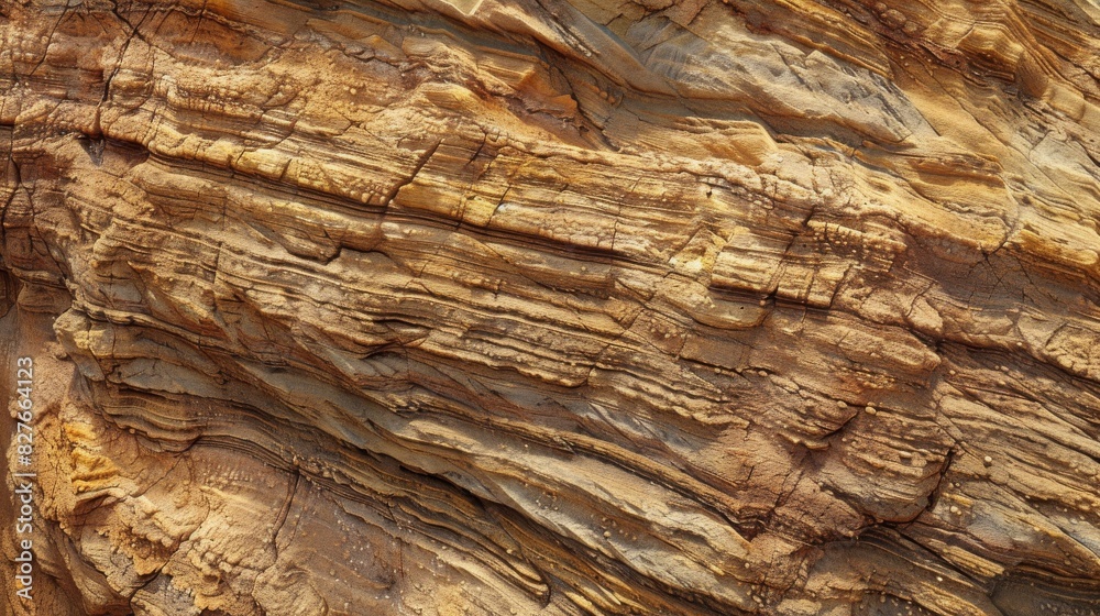A detailed closeup of a rocky wall displaying the texture of the rock surface A detailed closeup of a rocky wall displaying the texture of the rock surface