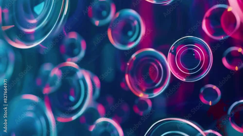 Multiple circles expanding and contracting with gradient colors and soft lighting effects, 4K lights background High-Quality Animation Video Multiple circles expanding and contracting with gradient colors and soft lighting effects, 4K lights background High-Quality Animation Video