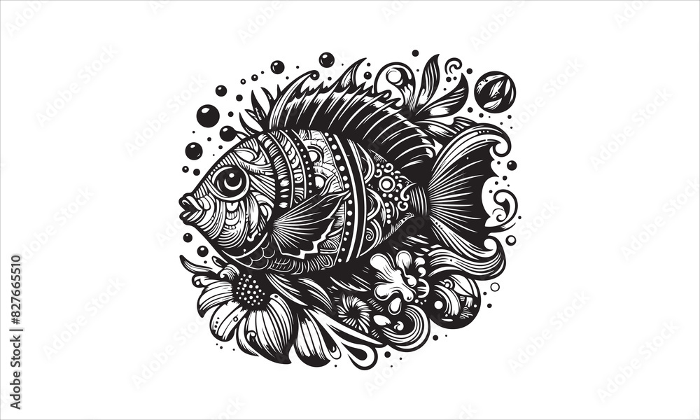 Tropical Fish Vector illustration White Background-Tropical Fish Vector Files for Cutting, Handmade calligraphy vector illustration, Hand written vector sign, EPS 10 Tropical Fish Vector illustration White Background-Tropical Fish Vector Files for Cutting, Handmade calligraphy vector illustration, Hand written vector sign, EPS 10