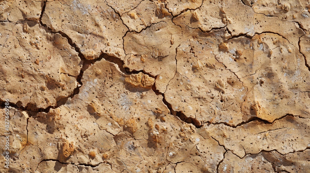 Close up of cracked rock with brown hue on landscape Close up of cracked rock with brown hue on landscape