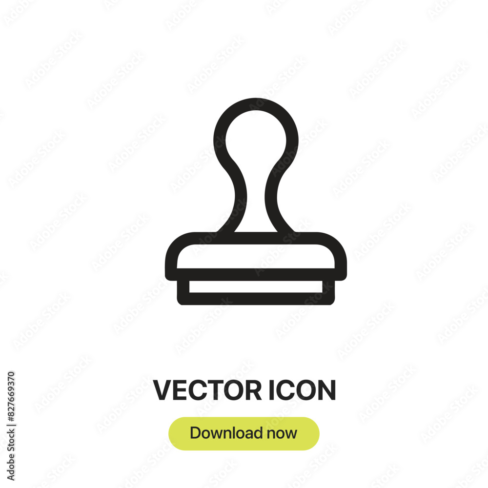 Stamp icon vector. Linear-style sign for mobile concept and web design. Stamp symbol illustration. Pixel vector graphics - Vector. Stamp icon vector. Linear-style sign for mobile concept and web design. Stamp symbol illustration. Pixel vector graphics - Vector.