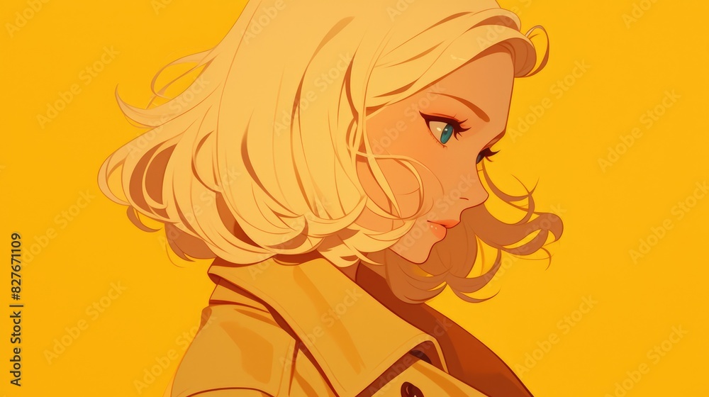 An isolated icon representing a character with blonde hair An isolated icon representing a character with blonde hair
