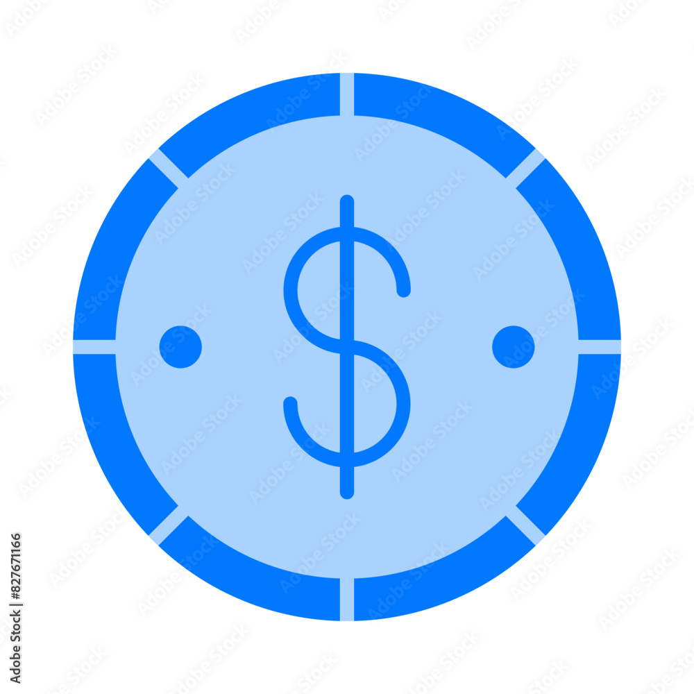 Coin Blue Flat Coin Blue Flat
