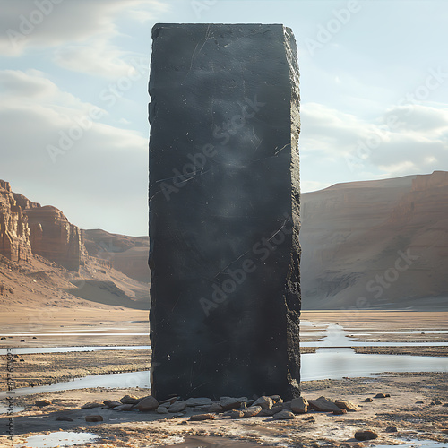 a monolith in the desert