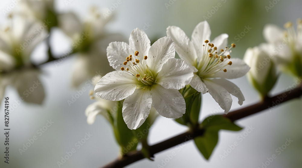 Beautiful blossoming branch of jasmine in garden Beautiful blossoming branch of jasmine in garden