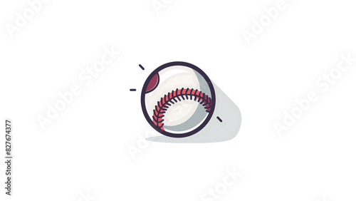 baseball white ball red stitches closeup resizable vector generative ai