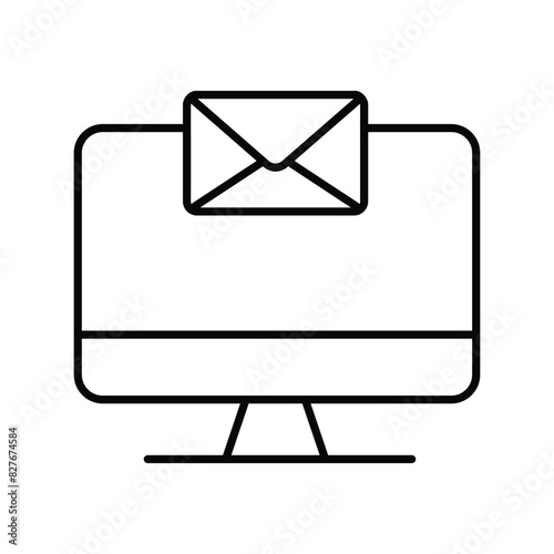 receive mail icon with white background vector stock illustration