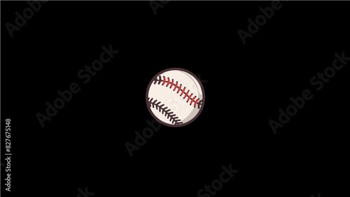 baseball white ball red stitches single icon transparent background generative ai