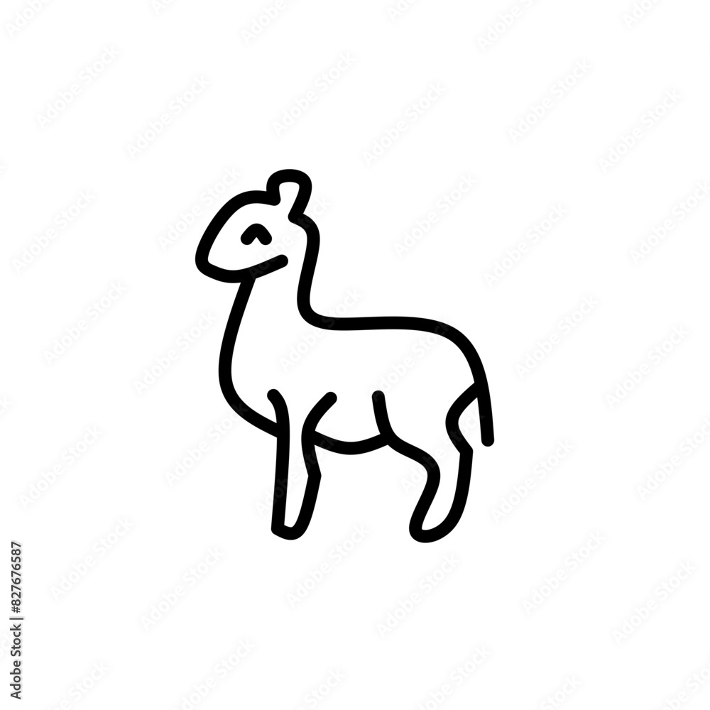 Stroke line icons set of animals. Simple symbols for app development and website design. Vector outline pictograms isolated on a white background. Pack of stroke icons
