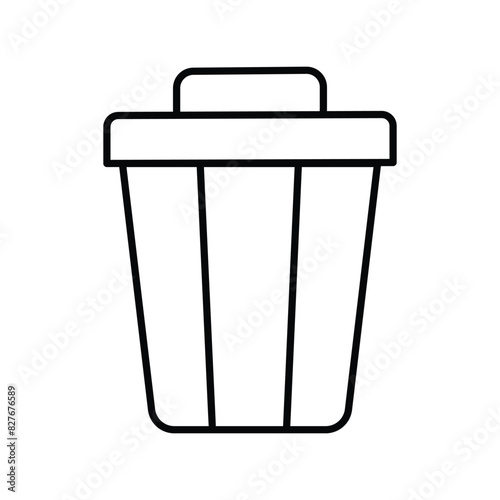 trash icon with white background vector stock illustration
